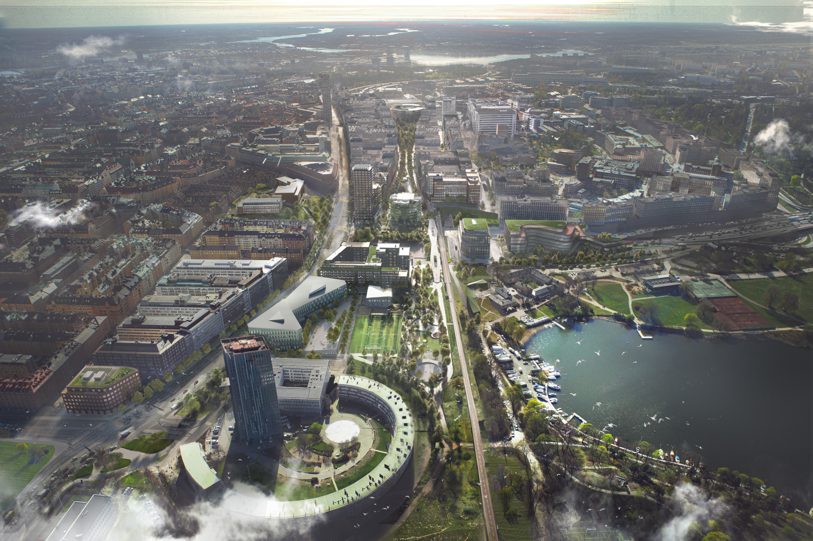 Hagastaden omvandlas till en grön stadsentré med lugnare trafik samt nya parker och torg